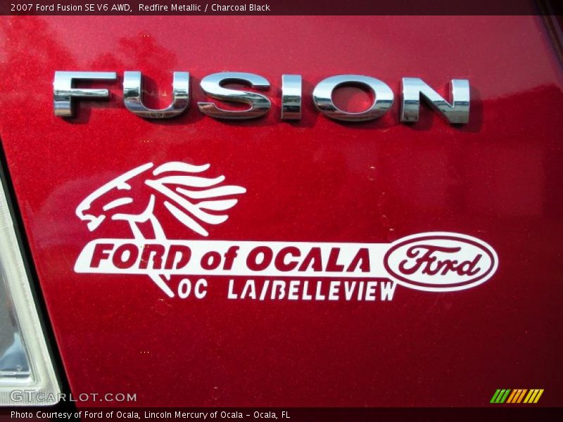 Redfire Metallic / Charcoal Black 2007 Ford Fusion SE V6 AWD