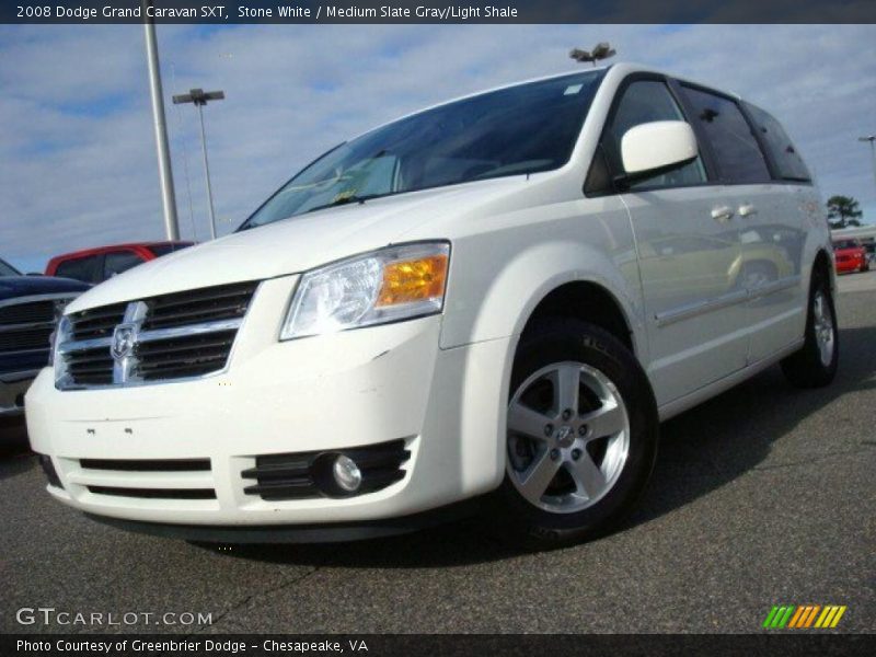 Stone White / Medium Slate Gray/Light Shale 2008 Dodge Grand Caravan SXT