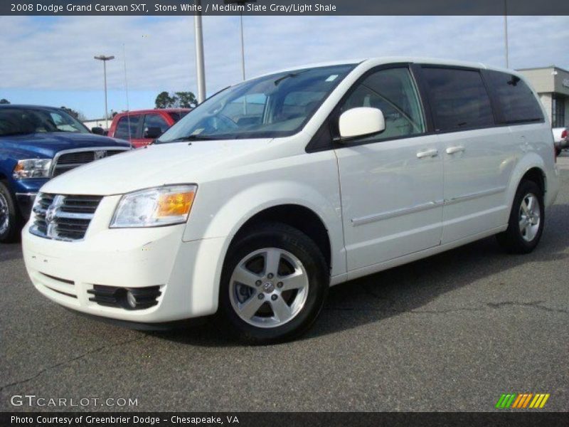 Stone White / Medium Slate Gray/Light Shale 2008 Dodge Grand Caravan SXT