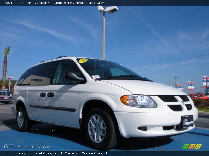Stone White / Medium Slate Gray 2004 Dodge Grand Caravan SE