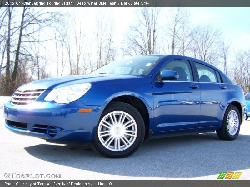 Deep Water Blue Pearl / Dark Slate Gray 2009 Chrysler Sebring Touring Sedan
