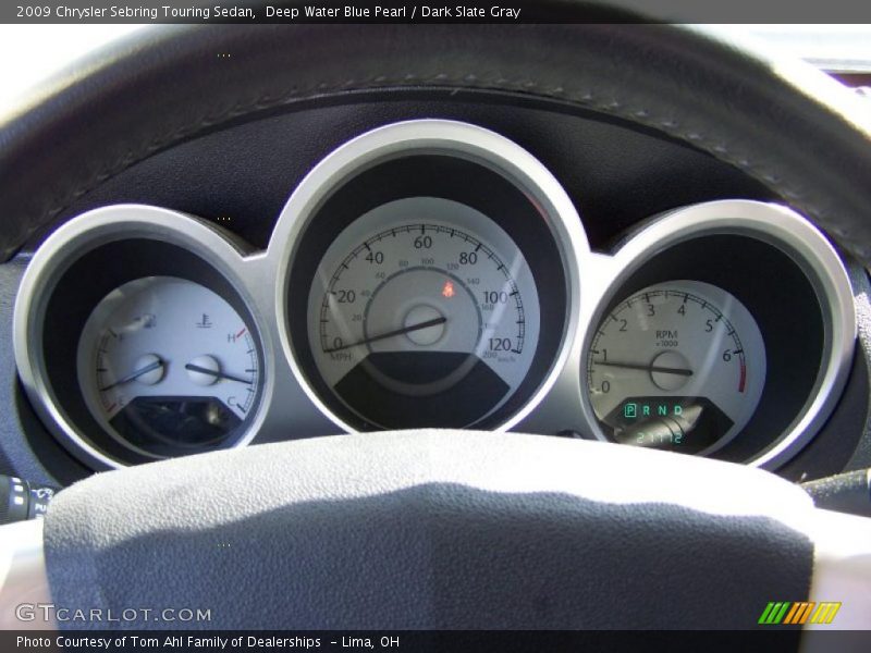 Deep Water Blue Pearl / Dark Slate Gray 2009 Chrysler Sebring Touring Sedan