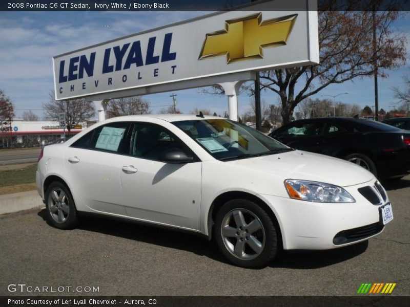 Ivory White / Ebony Black 2008 Pontiac G6 GT Sedan