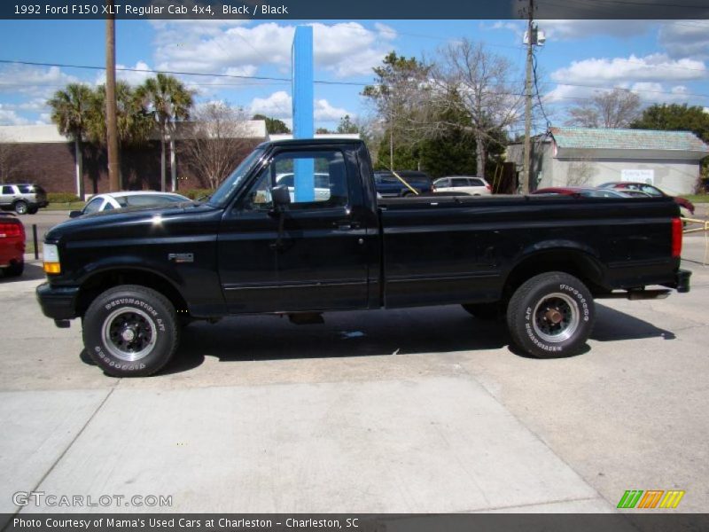 Black / Black 1992 Ford F150 XLT Regular Cab 4x4