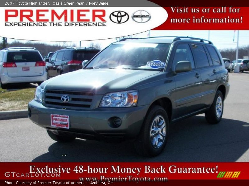 Oasis Green Pearl / Ivory Beige 2007 Toyota Highlander
