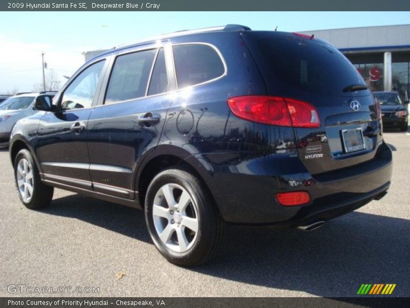 Deepwater Blue / Gray 2009 Hyundai Santa Fe SE