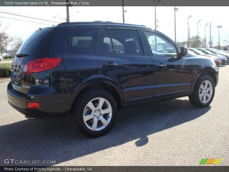 Deepwater Blue / Gray 2009 Hyundai Santa Fe SE