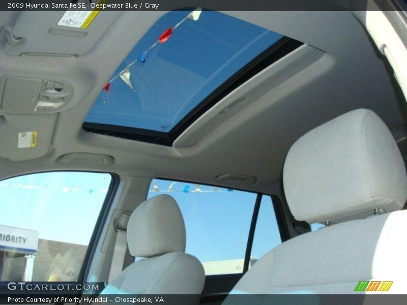 Deepwater Blue / Gray 2009 Hyundai Santa Fe SE