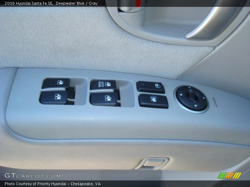 Deepwater Blue / Gray 2009 Hyundai Santa Fe SE