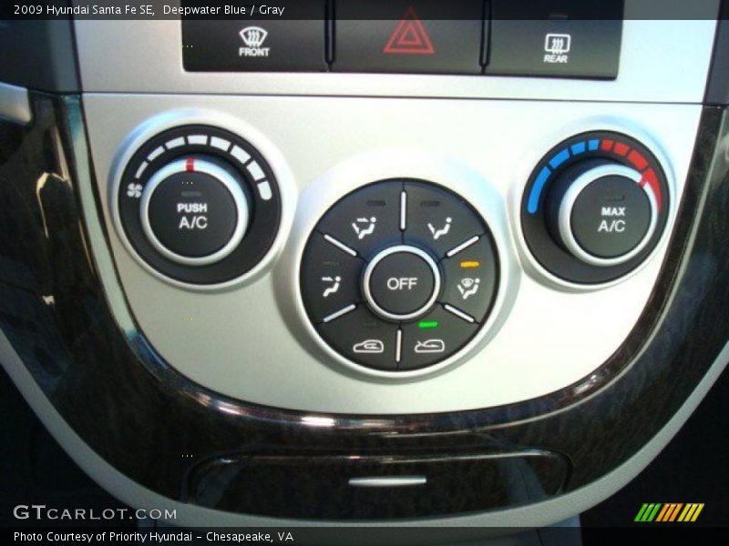 Deepwater Blue / Gray 2009 Hyundai Santa Fe SE