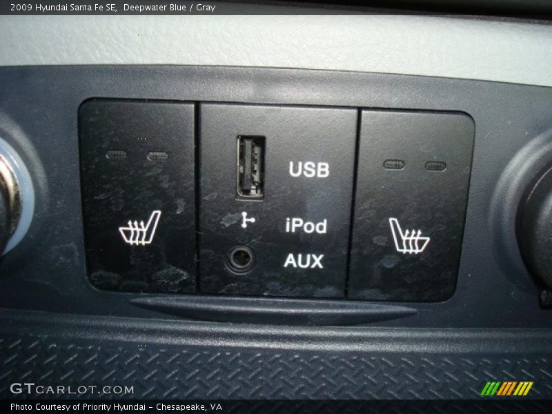 Deepwater Blue / Gray 2009 Hyundai Santa Fe SE