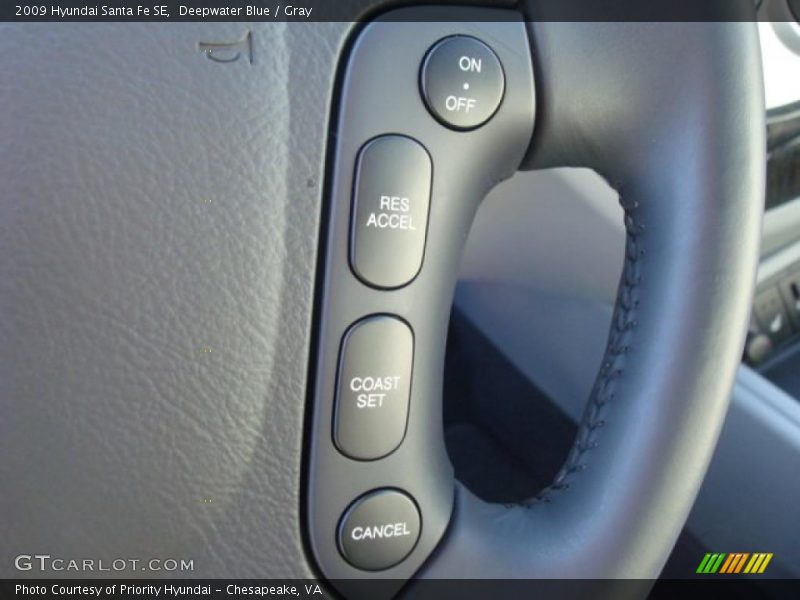 Deepwater Blue / Gray 2009 Hyundai Santa Fe SE