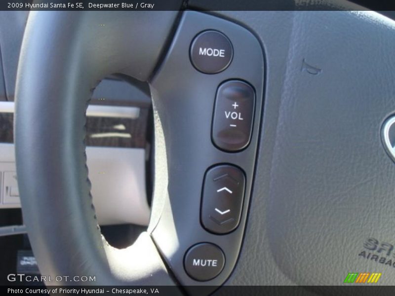 Deepwater Blue / Gray 2009 Hyundai Santa Fe SE