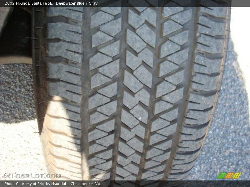 Deepwater Blue / Gray 2009 Hyundai Santa Fe SE