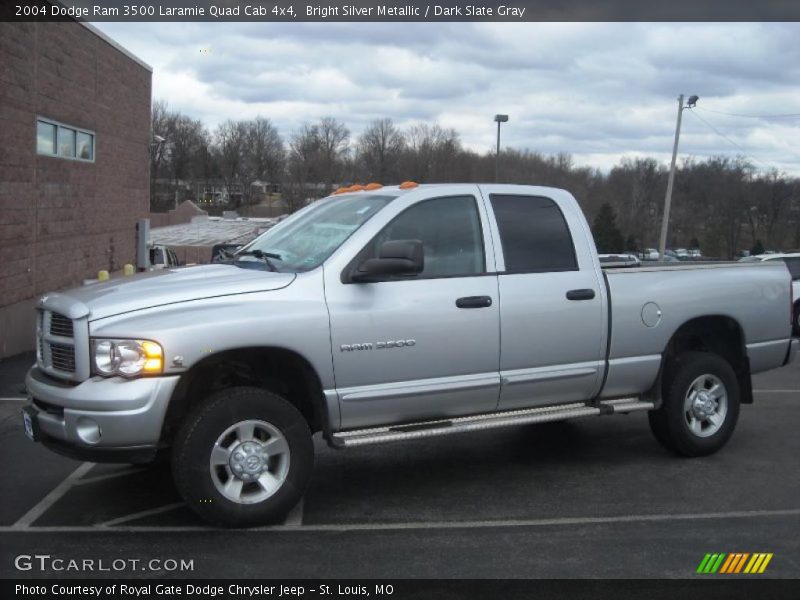 Bright Silver Metallic / Dark Slate Gray 2004 Dodge Ram 3500 Laramie Quad Cab 4x4