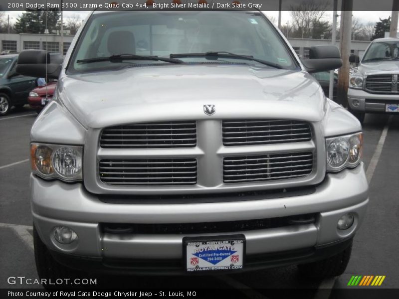 Bright Silver Metallic / Dark Slate Gray 2004 Dodge Ram 3500 Laramie Quad Cab 4x4