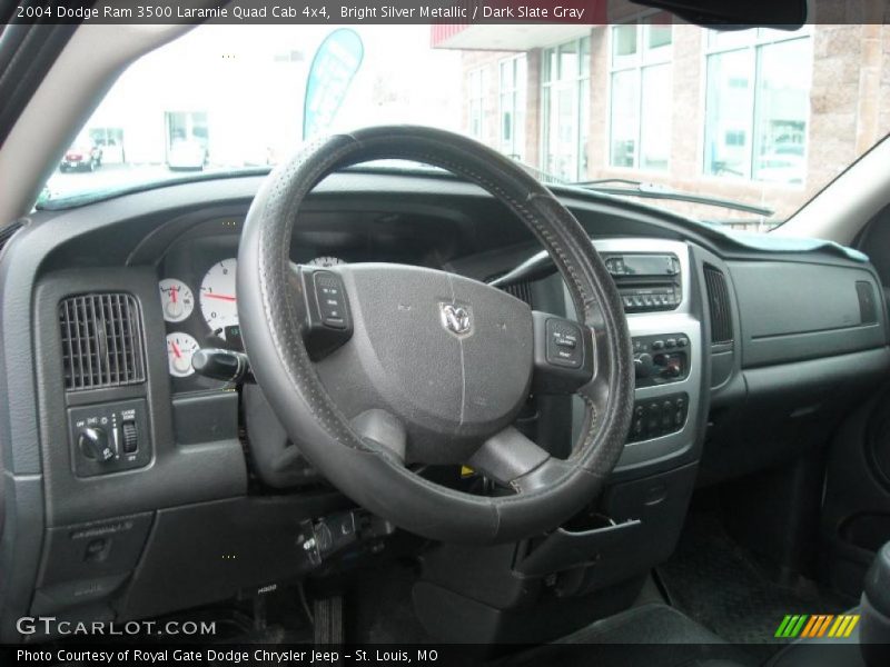 Bright Silver Metallic / Dark Slate Gray 2004 Dodge Ram 3500 Laramie Quad Cab 4x4