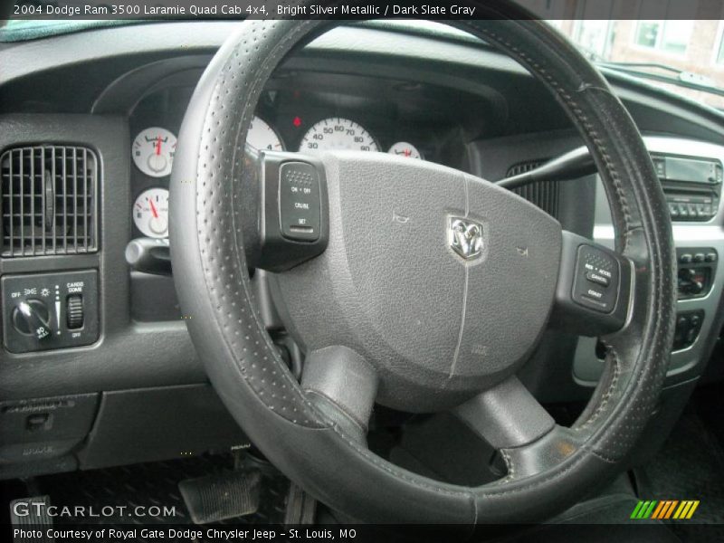 Bright Silver Metallic / Dark Slate Gray 2004 Dodge Ram 3500 Laramie Quad Cab 4x4