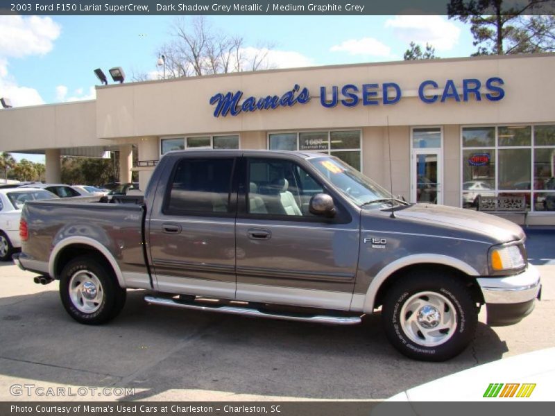 Dark Shadow Grey Metallic / Medium Graphite Grey 2003 Ford F150 Lariat SuperCrew