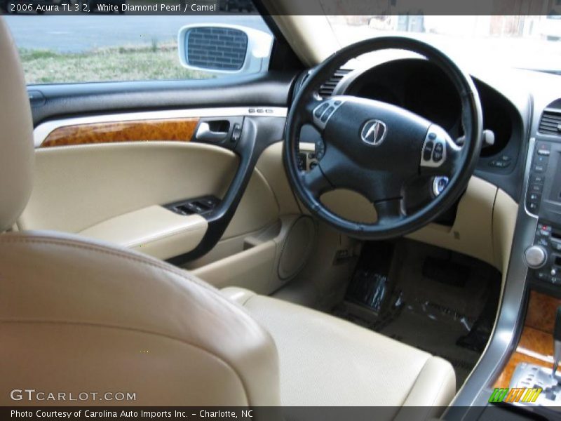 White Diamond Pearl / Camel 2006 Acura TL 3.2