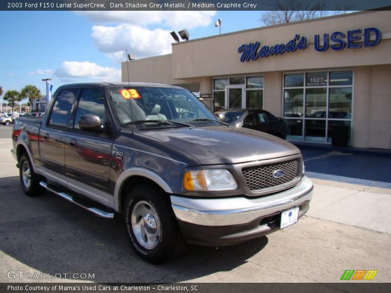 Dark Shadow Grey Metallic / Medium Graphite Grey 2003 Ford F150 Lariat SuperCrew