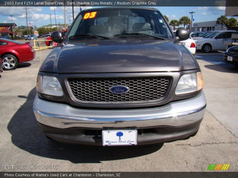 Dark Shadow Grey Metallic / Medium Graphite Grey 2003 Ford F150 Lariat SuperCrew