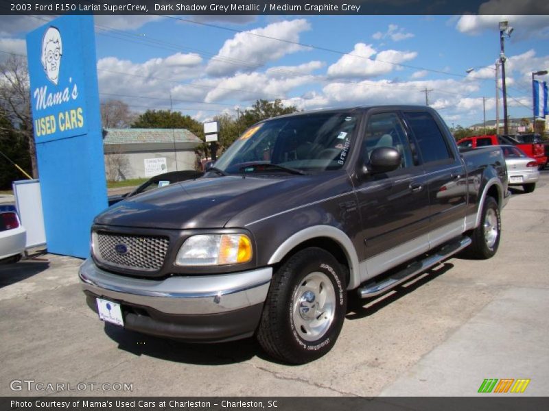 Dark Shadow Grey Metallic / Medium Graphite Grey 2003 Ford F150 Lariat SuperCrew