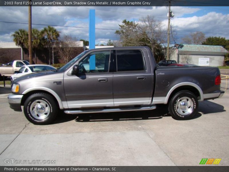 Dark Shadow Grey Metallic / Medium Graphite Grey 2003 Ford F150 Lariat SuperCrew