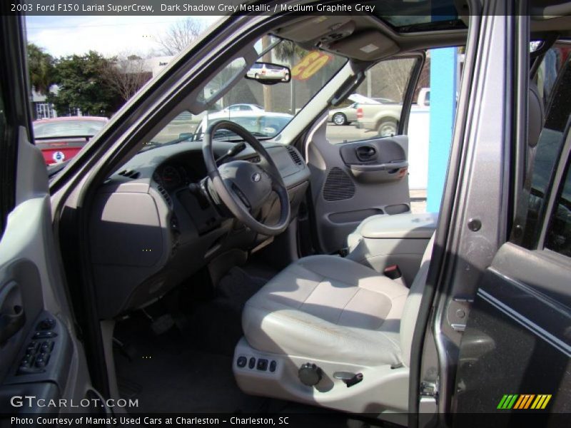 Dark Shadow Grey Metallic / Medium Graphite Grey 2003 Ford F150 Lariat SuperCrew