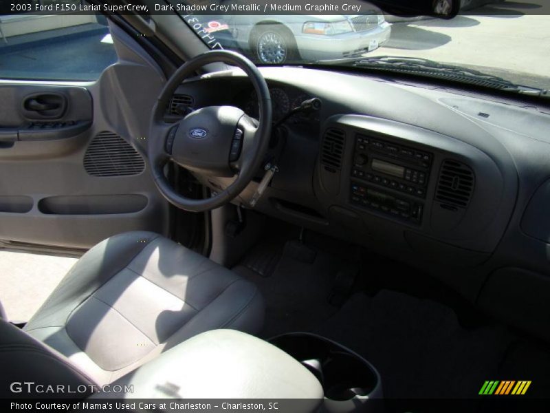 Dark Shadow Grey Metallic / Medium Graphite Grey 2003 Ford F150 Lariat SuperCrew