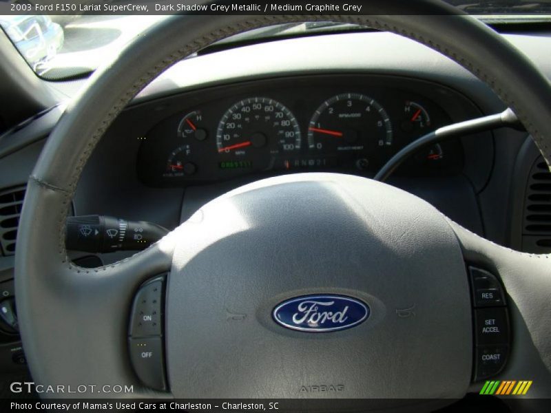 Dark Shadow Grey Metallic / Medium Graphite Grey 2003 Ford F150 Lariat SuperCrew