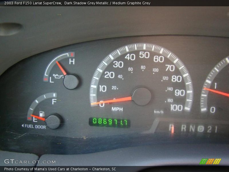 Dark Shadow Grey Metallic / Medium Graphite Grey 2003 Ford F150 Lariat SuperCrew