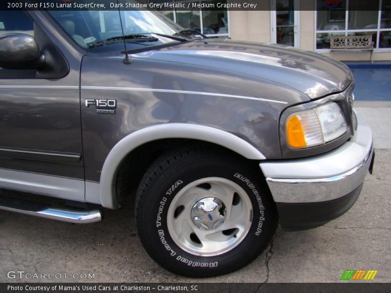 Dark Shadow Grey Metallic / Medium Graphite Grey 2003 Ford F150 Lariat SuperCrew