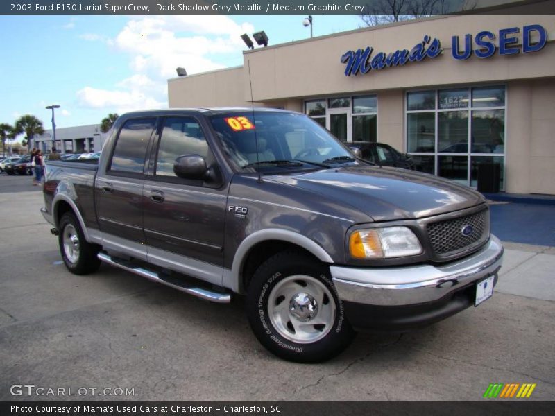 Dark Shadow Grey Metallic / Medium Graphite Grey 2003 Ford F150 Lariat SuperCrew