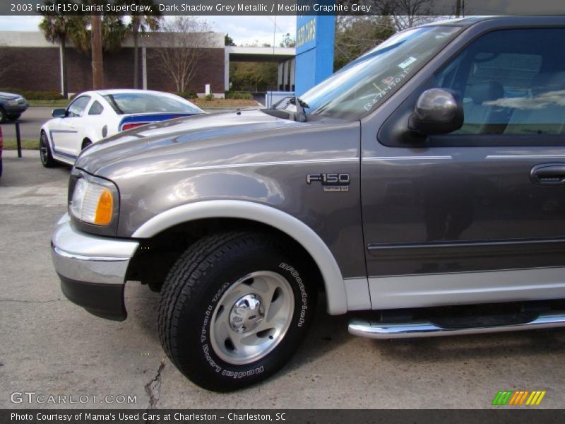 Dark Shadow Grey Metallic / Medium Graphite Grey 2003 Ford F150 Lariat SuperCrew