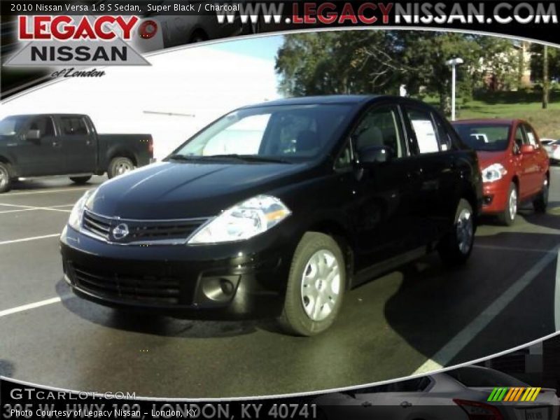 Super Black / Charcoal 2010 Nissan Versa 1.8 S Sedan