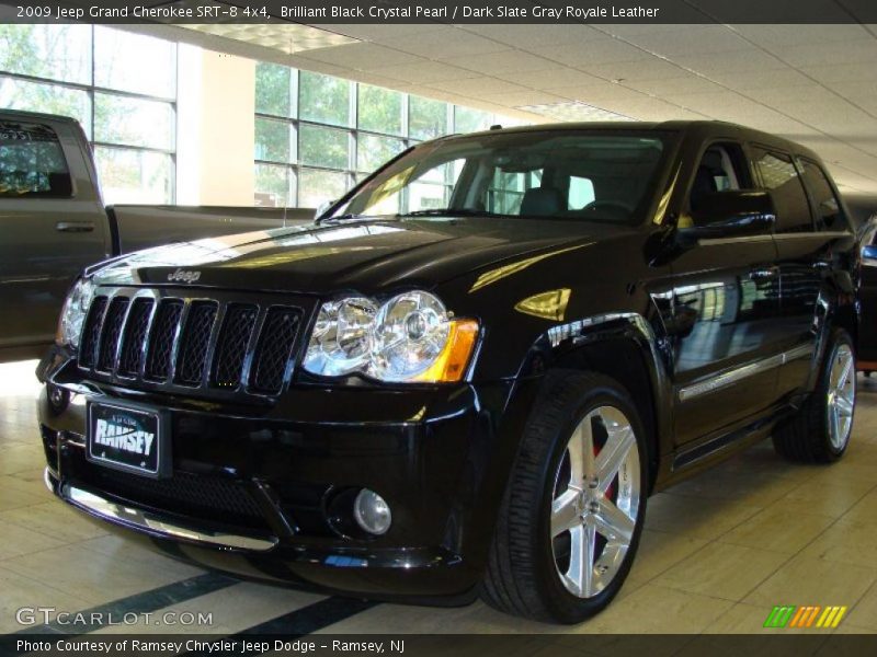 Brilliant Black Crystal Pearl / Dark Slate Gray Royale Leather 2009 Jeep Grand Cherokee SRT-8 4x4