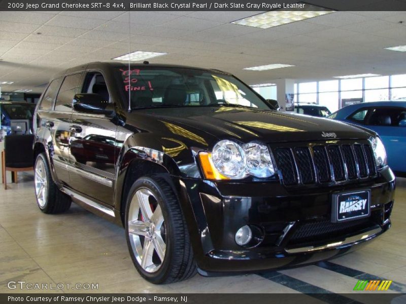 Brilliant Black Crystal Pearl / Dark Slate Gray Royale Leather 2009 Jeep Grand Cherokee SRT-8 4x4