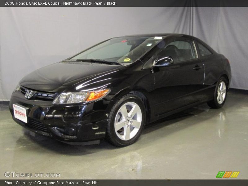 Nighthawk Black Pearl / Black 2008 Honda Civic EX-L Coupe