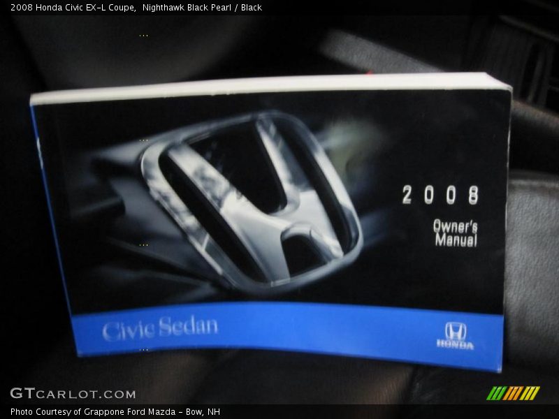 Nighthawk Black Pearl / Black 2008 Honda Civic EX-L Coupe
