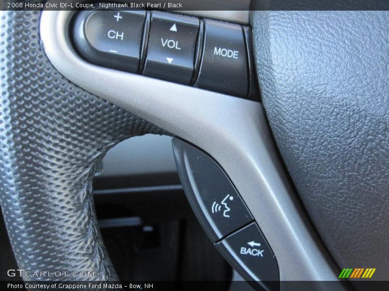 Nighthawk Black Pearl / Black 2008 Honda Civic EX-L Coupe