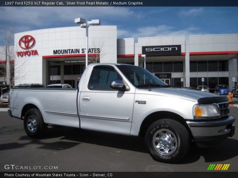 Silver Frost Pearl Metallic / Medium Graphite 1997 Ford F250 XLT Regular Cab