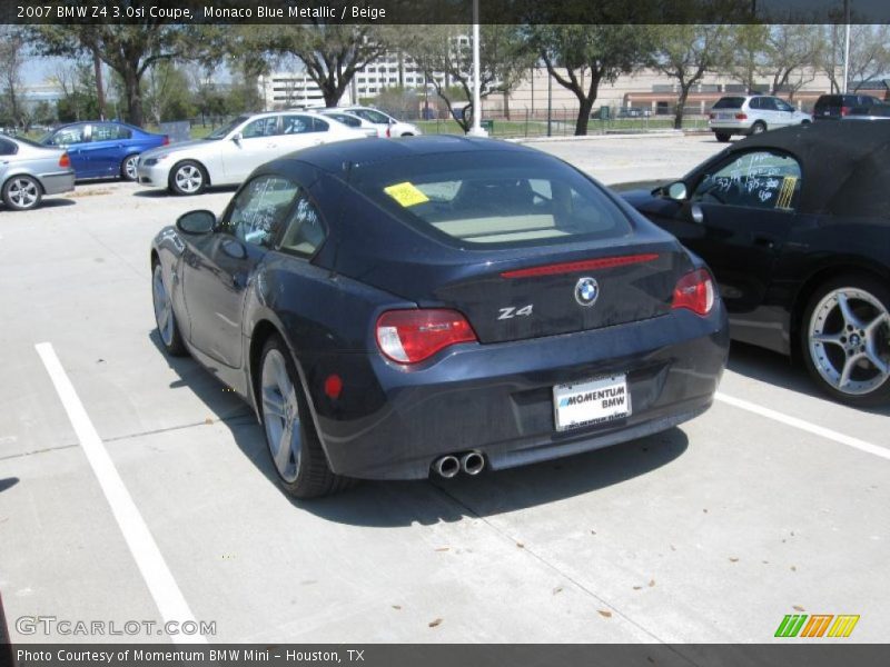 Monaco Blue Metallic / Beige 2007 BMW Z4 3.0si Coupe