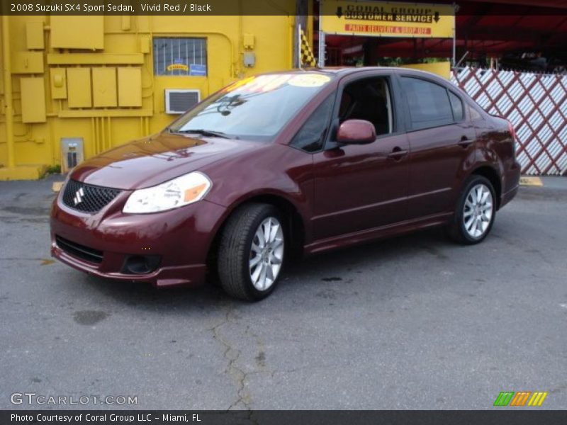 Vivid Red / Black 2008 Suzuki SX4 Sport Sedan