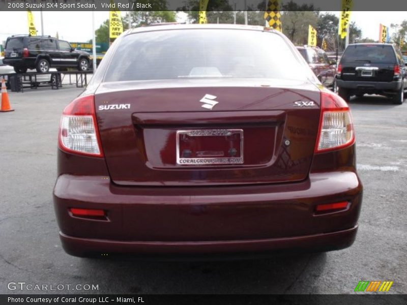 Vivid Red / Black 2008 Suzuki SX4 Sport Sedan