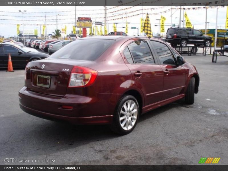 Vivid Red / Black 2008 Suzuki SX4 Sport Sedan