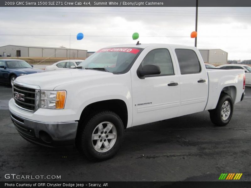 Summit White / Ebony/Light Cashmere 2009 GMC Sierra 1500 SLE Z71 Crew Cab 4x4