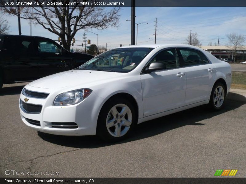 Summit White / Cocoa/Cashmere 2009 Chevrolet Malibu LS Sedan