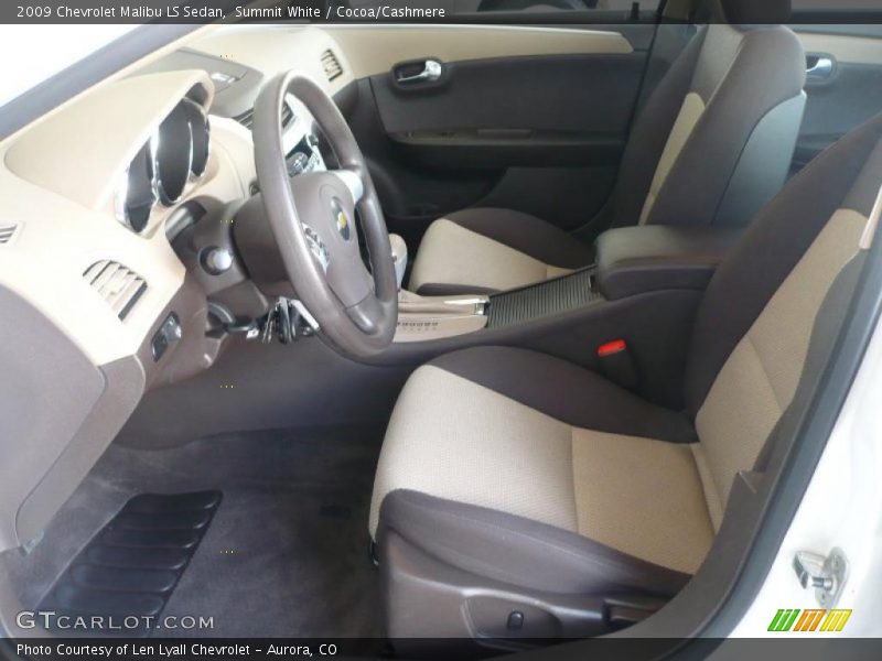 Summit White / Cocoa/Cashmere 2009 Chevrolet Malibu LS Sedan