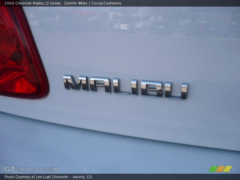 Summit White / Cocoa/Cashmere 2009 Chevrolet Malibu LS Sedan
